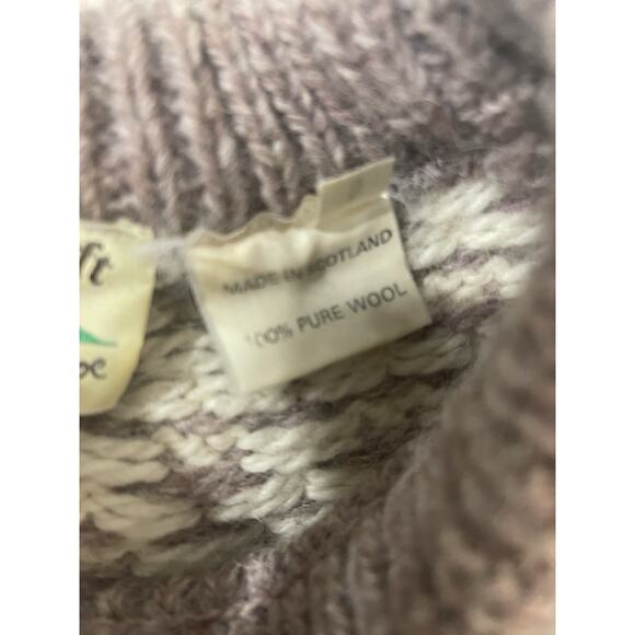 Vintage Highland Craft Sweater Cardigan Wool Nordic Made in Scotland Women Small - Picture 10 of 10